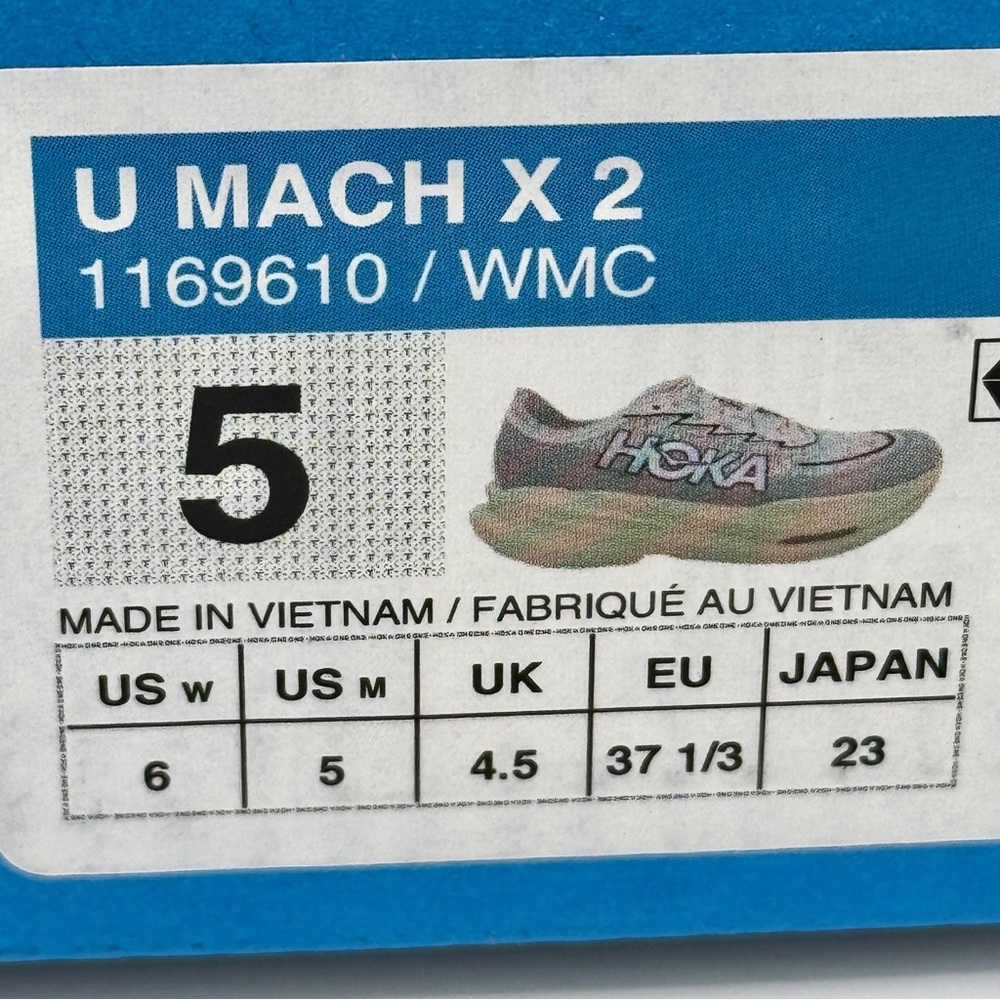 NWT Hoka Mach X 2 U Unisex in White / Cosmic Grey Sneakers Running Shoes NEW - Picture 3 of 16